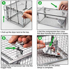 Kensizer 2-Pack Animal Humane Live Cage Trap That Work for Rat Mouse Chipmunk Mice Voles Hamsters and Other Small Rodents, Trampa para Ratones, Catch and Release
