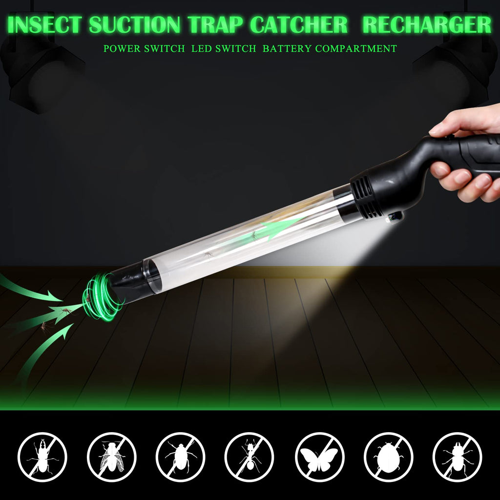 Bug Vacuum for Adults Spider Vacuum Battery Powered Bug Grabber with LED Light for Adults Kids Stink Bug Spider Ant Moth Cockroach Small Insect Bedbug (2 Pack)