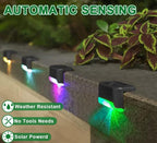 K.E.J. Solar Pool Side Lights Color Changing Solar Deck Lights Outdoor LED Step Light Waterproof Pool Accessories Decor for Stairs Fence Yard Driveway Pathway Yard Backyard Garden (Black-Color, 8)