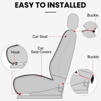 surpassme Comfortable Car Seat Covers Universal Front Seat Covers for Car Accessories, Padded Car Interior Covers for Automotive, SUV, Truck, and Van(Grey)