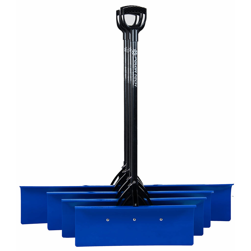 EarthWay Polar Tech 91024 24" Professional Snow Pusher with Fiberglass Shaft, Snow Shovel for driveways, Snow Pusher for Tall People, D-Shaped Handle, and Quick Assembly