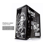 Demon Slayer Anime Stickers for PC Case,Cartoon Decor Decal for ATX Computer Skin,Waterproof Vinyl Graffiti Decal,Easy Removable (B Style.White and White)
