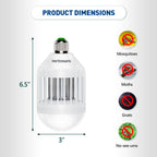 vertmuro Bug Zapper Light Bulb, 2-in-1 Indoor Electric Mosquito Killer Lamp with UV LED Light, Fly Insects Trap for Home Entryway Balcony Patio(3 Pack)