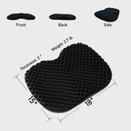 Ergonomic Gel Seat Cushion for Office & Car - Breathable, Cooling, Sciatica & Back Pain Relief, Large Size (18x15x2 Inches)
