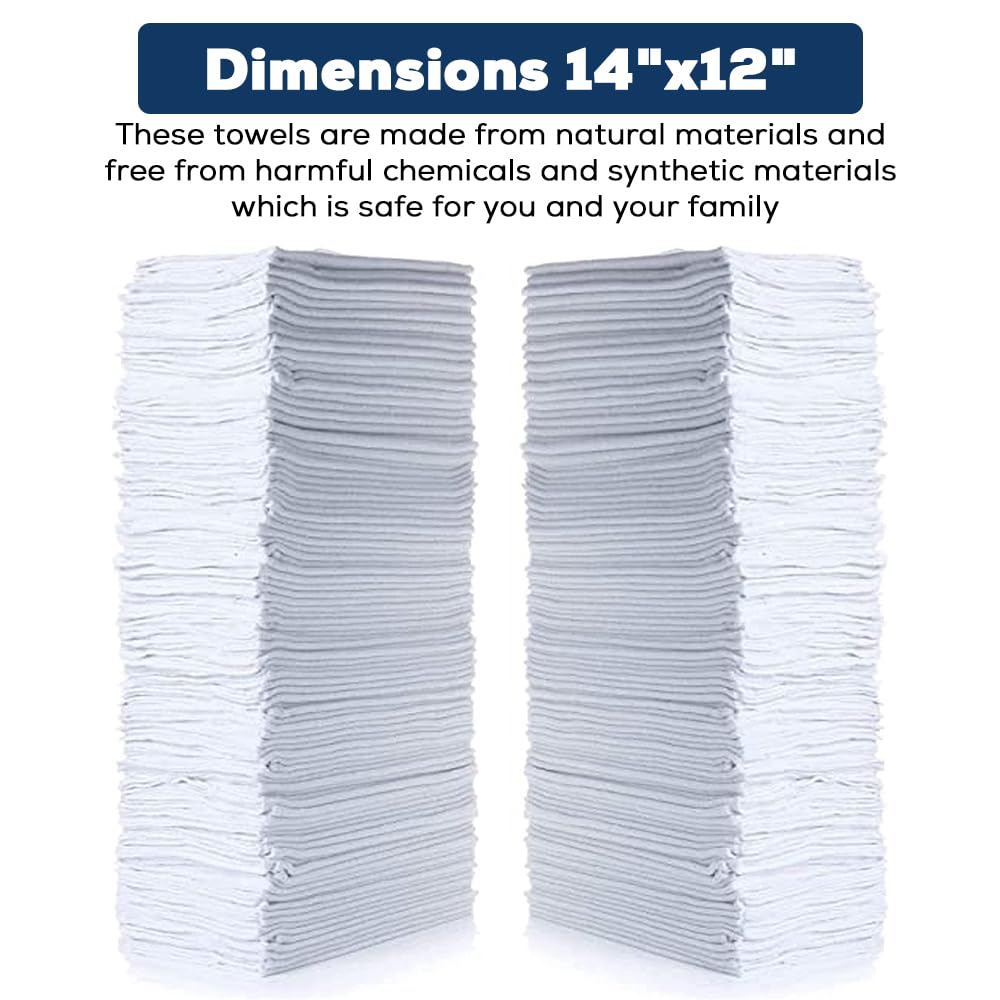 Simpli-Magic 79100 Shop Towels, 14"x12", Basic White, 50 Count