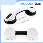 Grab Bars for Bathtubs and Showers, 12 Inch Shower Handle Strong Suction Shower Grab Bar, Bathtub Rails for Seniors, Elderly, Handicap (2 Pack) -Black