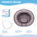 LOKFEHRE Portable Inflatable Hair Washing Basin for Bedridden - Wash Hair in Bed with Inflatable Shampoo Bowl.Hair Washing Basin for Elderly,Disabled,Injured,Ideal Inflatable Sink for Locs Detox