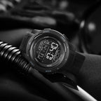 Men's Watches Sports Outdoor Waterproof Military Watch Date Multi Function Tactics LED 46mm Face Alarm Stopwatch for Men (8105 Black All)