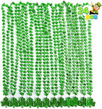 JOYIN 24 Pcs St Patricks Shamrock Necklaces, Green Clover-Shaped Bead Necklace with Pendant for St. Patrick's Day Party Supplies Dressing-up Accessories Party Favors, Irish Leprechaun Plastic Jewelry