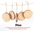 ilauke Natural Wood Slices 30Pcs 3.1''-3.5'' Unfinished Wood Crafts with Pre-drilled Hole, Wood Slices Ornaments for Christmas DIY Rustic Crafts Wooden Circles Coasters Wedding Decor, 33 Feet Twine