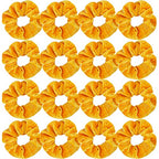 Semato 16 Pack Yellow Velvet Scrunchies for Hair Scrunchy Hair Ties Ropes for Women or Girls Hair Accessories