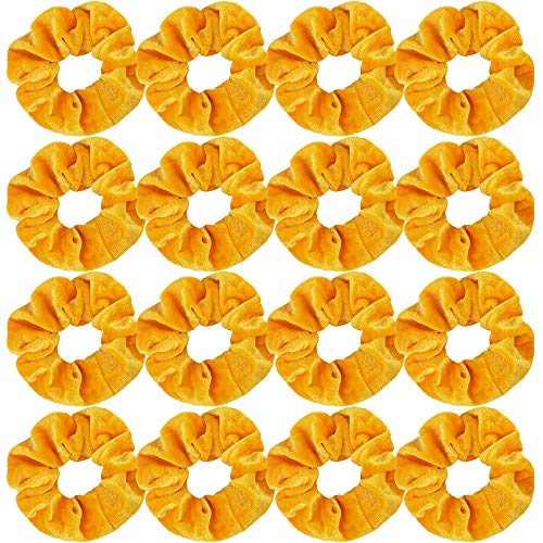 Semato 16 Pack Yellow Velvet Scrunchies for Hair Scrunchy Hair Ties Ropes for Women or Girls Hair Accessories
