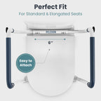 Toilet Safety Rails (250lb) - Adjustable Toilet Safety Rails, Toilet Bar for Elderly Adults, Toilets Rails for Seniors, Toilet Seat with Handles for Elderly & Disabled-Easy Installation-2 Pack