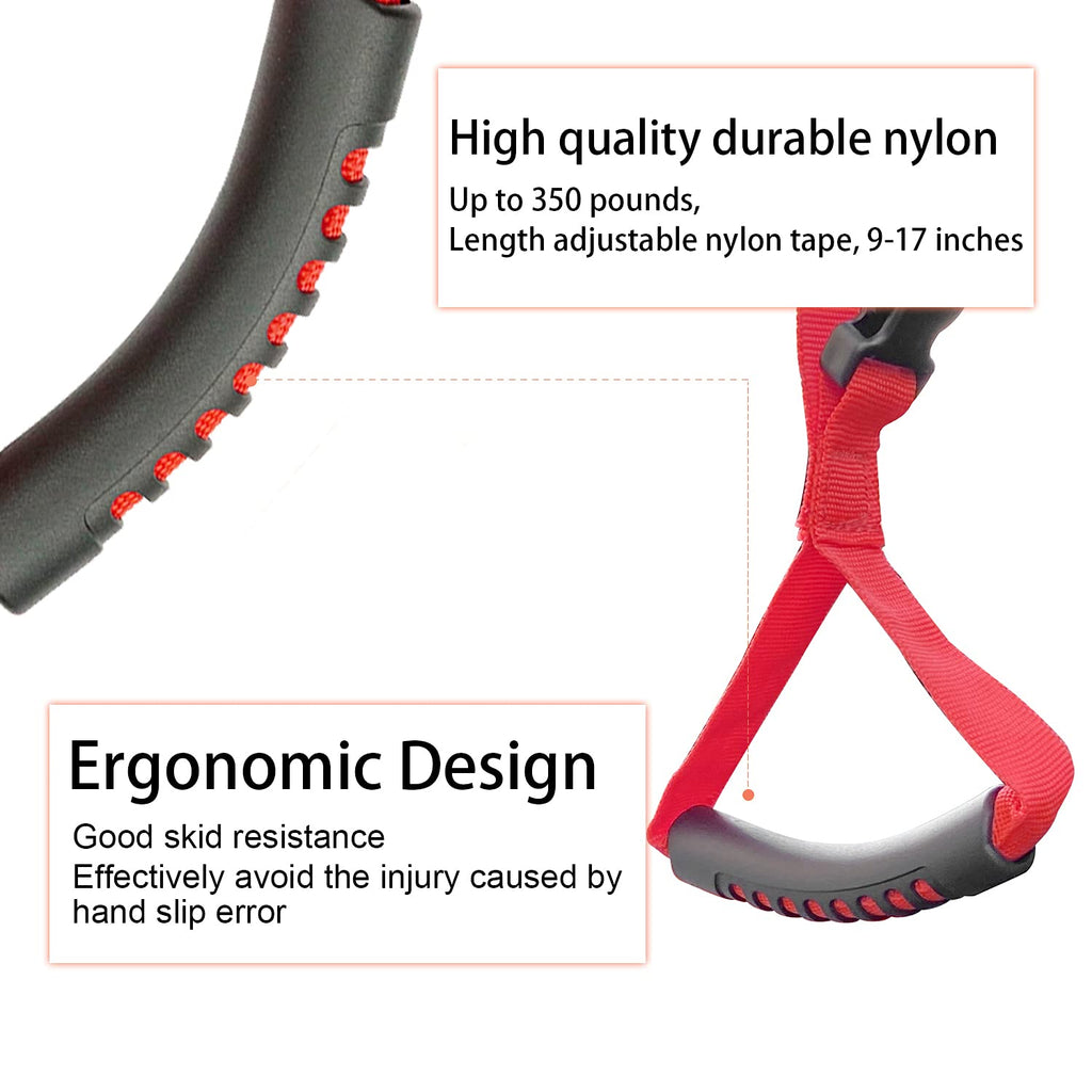 Automotive Adjustable Standing Aid Safety Handle Vehicle Support Grip Handle Disability Help Car Hand Hook- 2 pcs (Red)