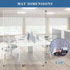 TYDLE Clear Chair Mat for Carpet - 60"x46" Large, 0.09" Thick Heavy Duty Office Mat With Grips, Non-Slip Rolling Computer Under Desk Mat for Home (Carpeted Floors)