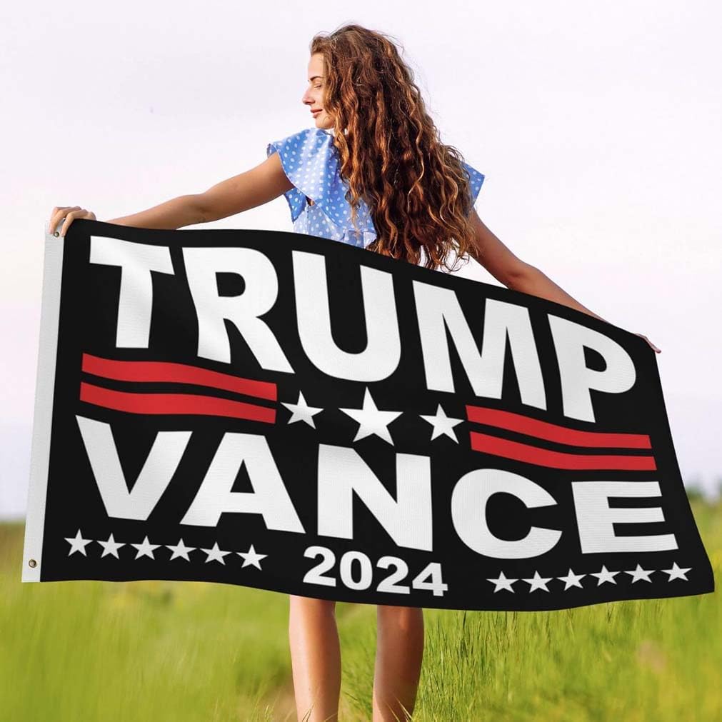 Trump Vance 2024 Flag 3x5 Donald Trump J.D. Vance 2024 America President Flags Made in USA Outdoor Double Sided 3 Ply Heavy Duty Banner with 2 Brass Grommets UV protection Fade Resistant for Indoor Outdoor Decor Gift