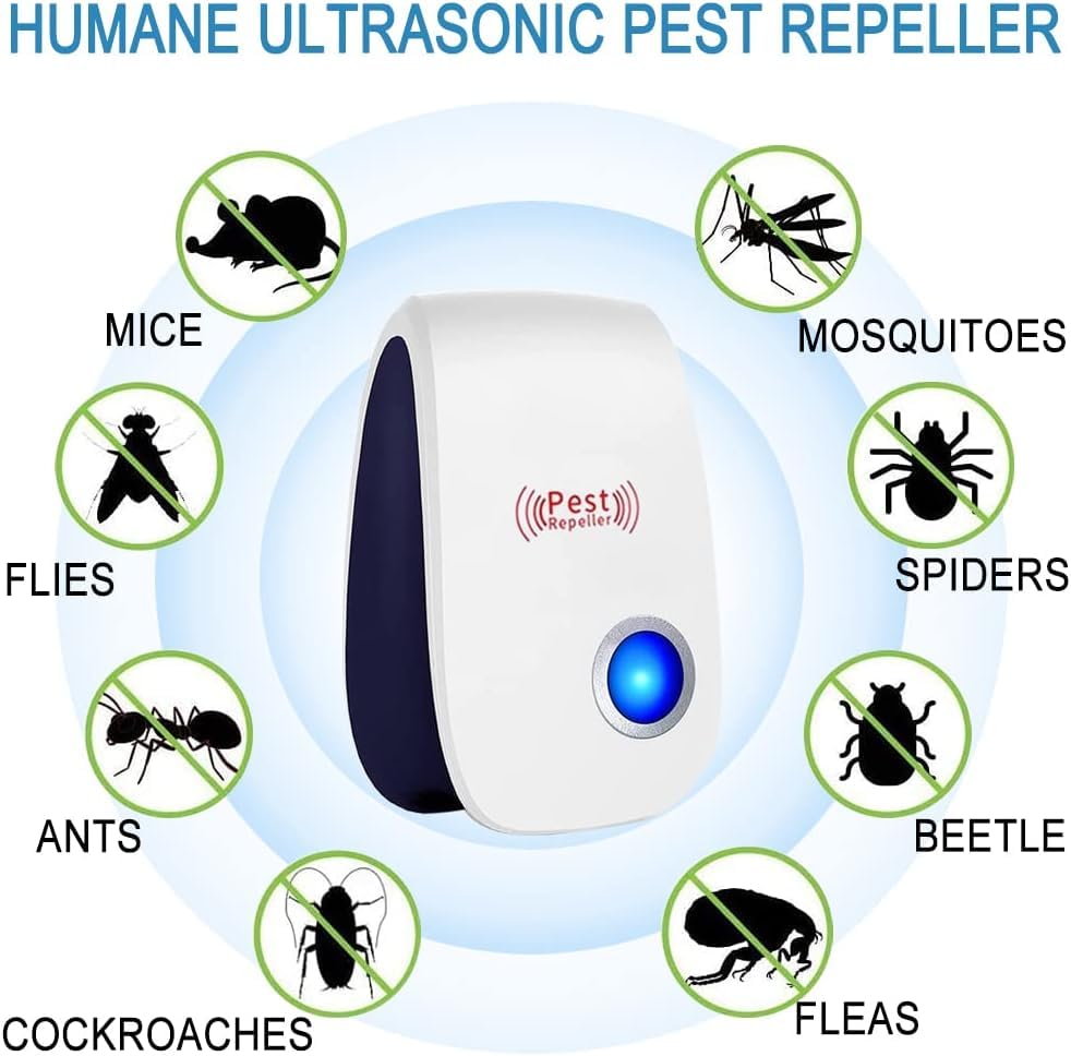 Ultrasonic Pest Repeller 10 Pack Electronic Repeller Plug in, pest Control for Bugs Roaches Insects Mosquito Repellent Indoors Ultrasonic Repellers for Mosquito, Roaches, Mice, Spider, Ant
