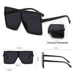 Square Oversized Sunglasses for Women Men Flat Top Fashion Shades