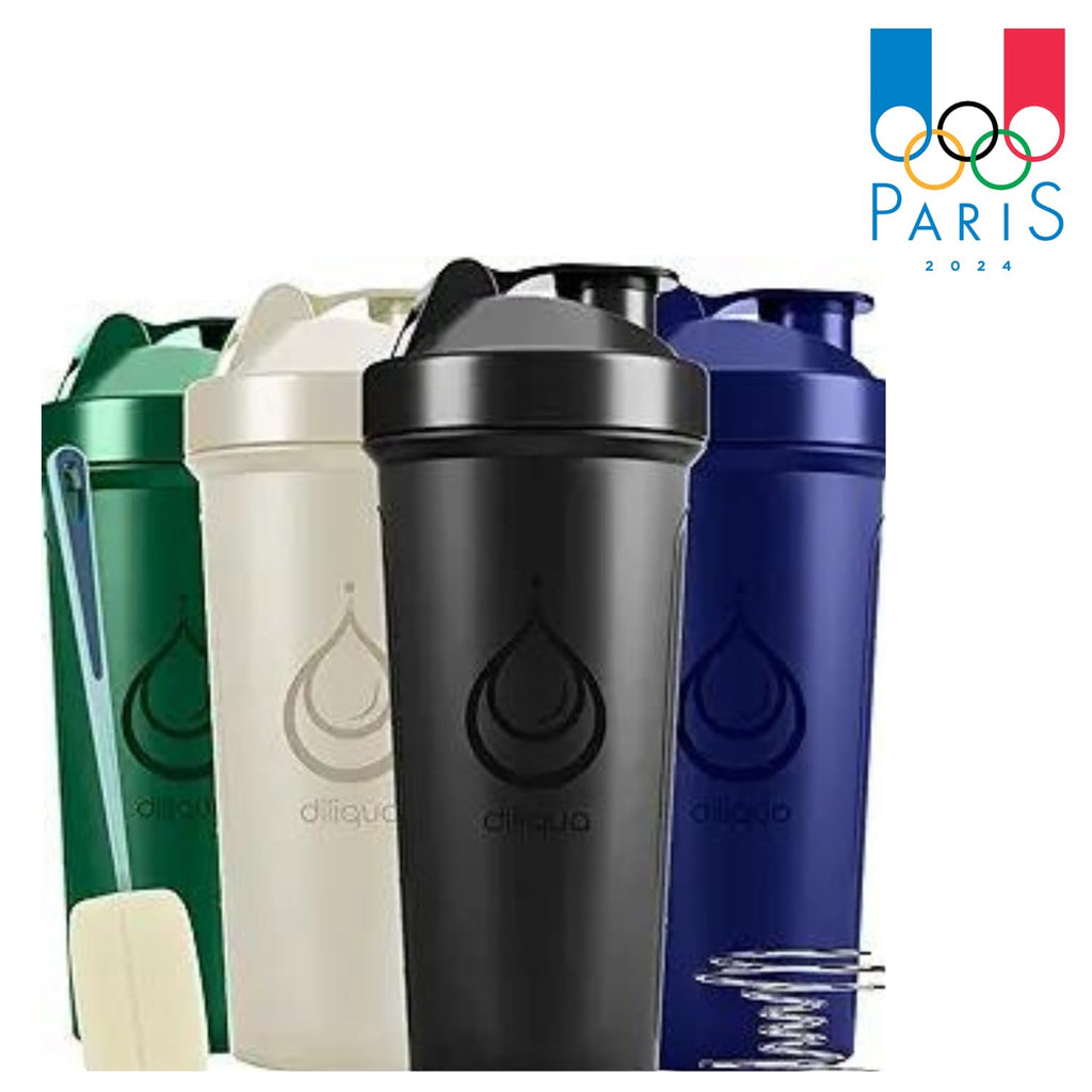 diliqua -4 PACK- 28 oz Shaker Bottles for Protein Mixes | BPA-Free & Dishwasher Safe | 4 large protein shaker bottle | Shaker Cups for protein shakes | Blender Shaker Bottle Pack with cleaning sponge