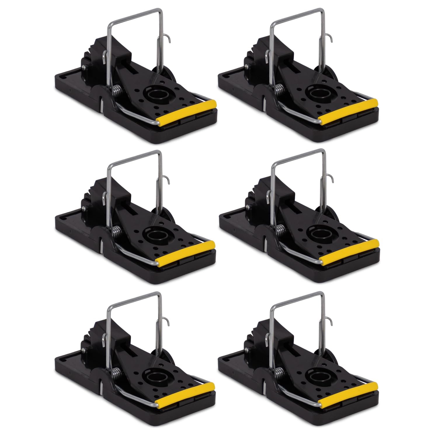 TwinTech Stainless Steel Mechanical Mouse Traps for Indoor and Outdoor Rodent Control | Reusable Rat Traps with Stainless Steel Snap Trap | Safe Mouse Snap Traps with Finger Protection | 6-Pack