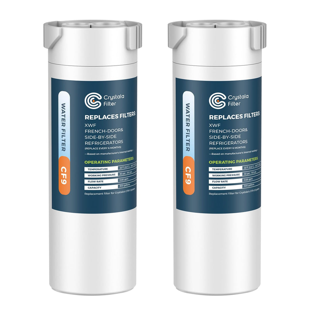 Crystala Filters Compatible with GE XWF Water Filter, Replacement for GE SmartWater Refrigerator Water Filter, (2 PACK)