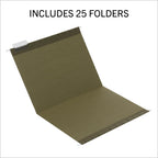 Island Hanging File Folder 1/5 Cut, Letter Size, Standard Green, 25 Count (372 1/5)