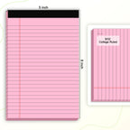 5pcs Small Note Pads 5x8 Notebook College Ruled Legal Pads Color Notepads 5 Pack Study Back Writing Pads 5 x 8 Perforated Narrow Ruled Pads of Paper for School & Office Supplies 30 Sheets/Pack