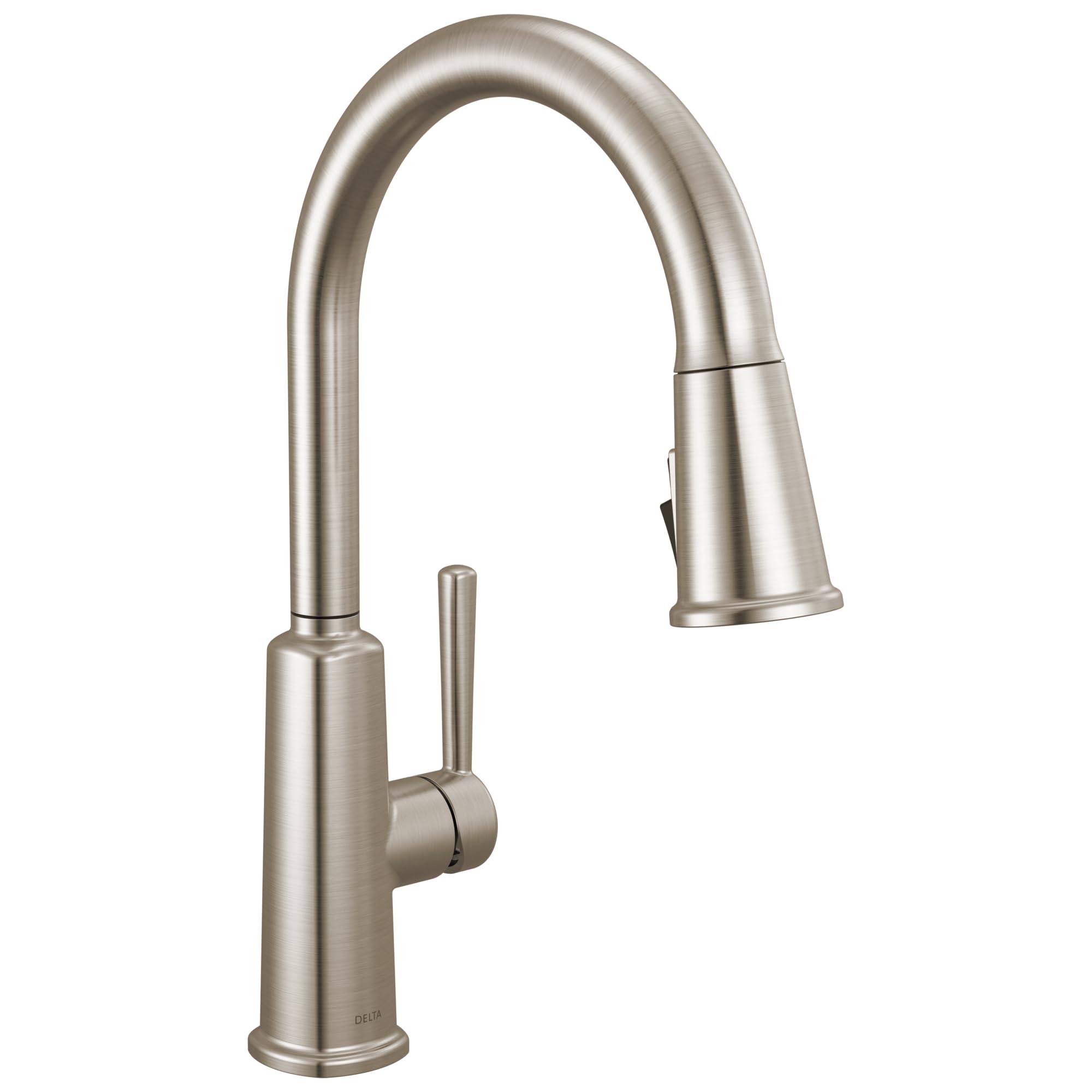 Delta Finnridge Brushed Nickel Kitchen Faucet with Pull Down Sprayer, High Pressure ProClean Spray Modern Single Hole Kitchen Sink Faucet, Stainless 19730LF-SS
