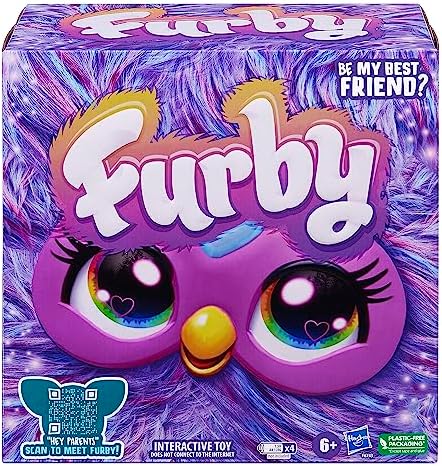 Furby Purple, 15 Fashion Accessories, Interactive Plush Toys for 6 Year Old Girls & Boys & Up, Voice Activated Animatronic