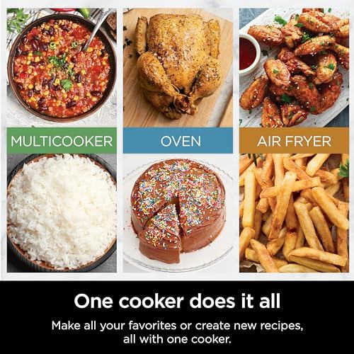 Ninja R-SFP701 14-in-1 Multicooker, Oven & Air Fryer, 15-Min Meals, 3 Accessories, Grey (Renewed)