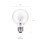 Sylvania 40 Watt Vanity Light Bulbs 6 Pack - Incandescent E26 Medium Base Globe Bulbs for Bathroom, Dimmable G25 Type G Round Vanity Bulbs 40W, 130V Clear Warm White