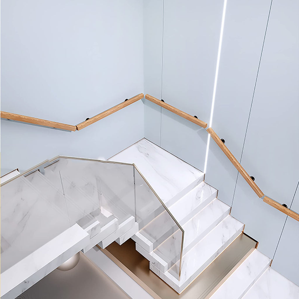 Wooden Handrails, 1-20ft Non-Slip Staircase Handrail, for Home Garden Corridor Lofts Kindergarten Guardrail Decking Railings, Wall Mounted Barrier-Free Staircase Grab Bar for Elderly (Size : 6ft)
