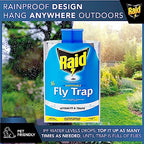 6 XL RAID Big Bag Fly Traps Outdoor - Keep Flies Away from Patio with Disposable Fly Traps Outdoor Hanging - Fly Bags Outdoor Disposable, Outdoor Fly Traps Outdoor Hanging, Big Bag Fly Trap Bag