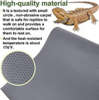 Reptile Carpet,Bearded Dragon Tank Accessories,Reptile Mat, Leopard Gecko Substrate,Bearded Dragon Tank Flooring,Snake,Tortoise Bedding(18" × 79 ", 2 PCS Grey Thicker Mat)