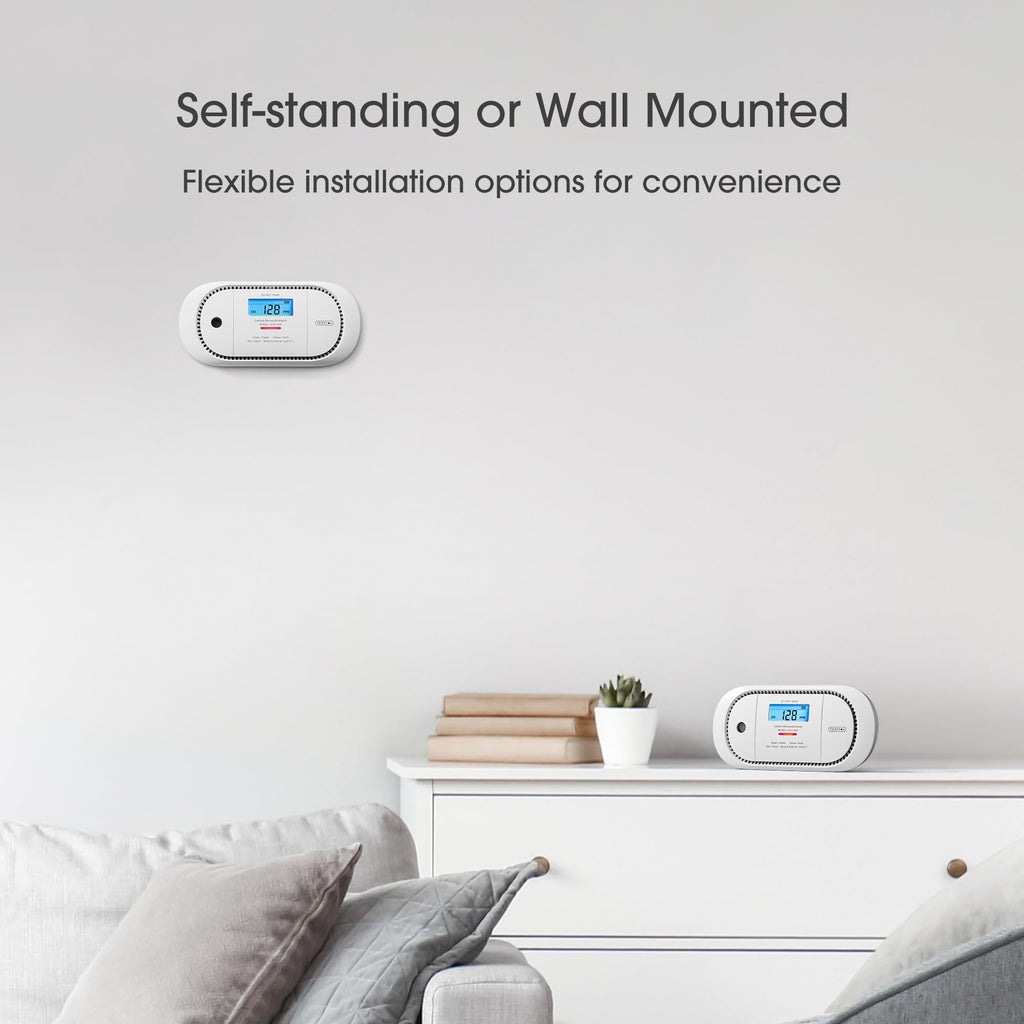 X-Sense Wireless Interconnected Carbon Monoxide Detector, Replaceable Battery Powered CO Alarm with Digital Display and Peak Value Memory, XC01-WR, Pack of 2