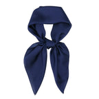 Navy Blue Satin Scarf - Ladies 27'' x 27'' Square Dark Blue Silk Like Head Scarf for Women Hair Wrap Bandana Handbag Purse Accessory (Style 82)