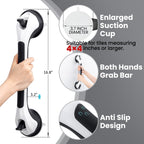 TAILI Shower Grab Bar, 12 Inch Shower Handle for Bathtubs and Showers for Elderly, Suction Grab Bars for Seniors Bathroom Safety Handle for Elderly, No Drilling Removable,Black