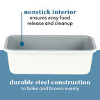 Sur La Table Kitchen Essentials Bake Sale 9 X 5 Inch PFOA, PFAS, PTFE Free Nonstick Loaf Pan - Linen White (Pack of 4)