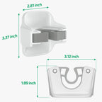 3 Pack Broom Holder Wall Mount Mop Grippers No Drilling Self Adhesive Anti-Slip Mop Handle Hanger Dustpan and Broom Organizer Garage Storage Racks-White