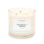 Calyan Wax Scented Candle, Oakmoss & Amber, 3 Wick Candle for The Home Scented with Moss & Sage, 14.9 oz Soy Wax Candle with 43 Hour Burn Time, Non Toxic Large Candle in Glass Jar, Candle Gift