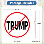 Probsin Anti Trump Yard Sign with Metal Stakes Double Sided 14" x 14" No Trump Here Signs Outdoor Decorations for Indoor Outdoor Lawn, Garden, Window, Party Supplies