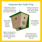 Best Bee Brothers Carpenter Bee Traps for Outside - Carpenter Bee Trap, Turbo Trap Wood Bee Traps - Professional-Grade Carpenter Bee Traps for Outdoors Hanging - Bee Catchers for Outside (2 Pack)