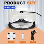 Qualirey 4 Pieces Flea Traps with 8 Sticky Disc 12 Bulbs 4 Electric Wires Flea Traps for Inside Your Home Safe Flea Light Trap for Indoor Safe to Pets and Kids (Black, White, UV Flea Trap)