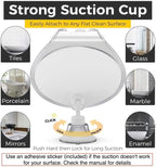 HONEYBULL Shower Mirror Fogless for Shaving - with Suction, Razor Holder for Shower & Swivel, Small Mirror, Shower Accessories, Bathroom Mirror, Bathroom Accessories, Holds Razors (White)