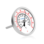 UHARBOUR Water Temperature Gauge, 3" Dial Fully StainlessSteel Water Temp Gauge, Water Thermometer with 4" Stainless Steel Stem, -40 to 160°F, 1/2" NPT Back Mount