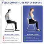 Memory Foam Seat Cushion - Tailbone Pain Relief Cushion, Non-Slip Sciatica Pain Relief Pillow - for Office Chair, Car, Wheelchair, Computer, Desk Chair - Coccyx, Lower Back Support (Black)