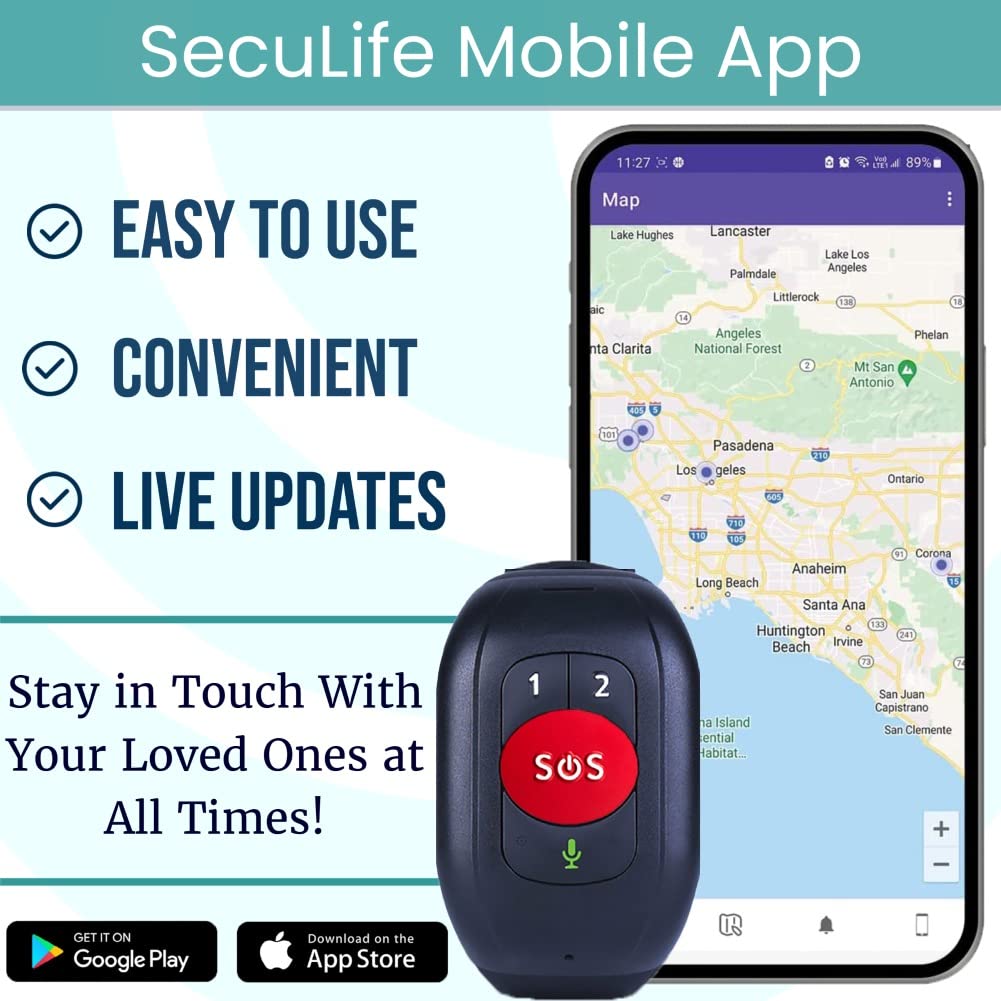 SecuLife SecuLife SOS Wristband Life Saving Alert System, Fall Alert Monitoring, SOS Emergency Call Button with Speakerphone, Elderly GPS Tracking, Seniors, Dementia, Alzheimer