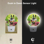EKOBLA Autumn Harvest Night Light Wine with Grapes Night Lights Plug into Wall, Dusk to Dawn Sensor Nightlight for Stairway/Hallway/Kitchen, 0.5W Sleep Friendly for Boys Girls Seniors Elderly