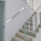 32 Inch Anti Slip Shower Grab Bar, Munzong White Stainless Steel Bathroom Grab Bar w/Gray Rubber Grip, Bathroom Balance Bar,Safety Handrail Support,Handicap Elderly Senior Assist Bath Handle