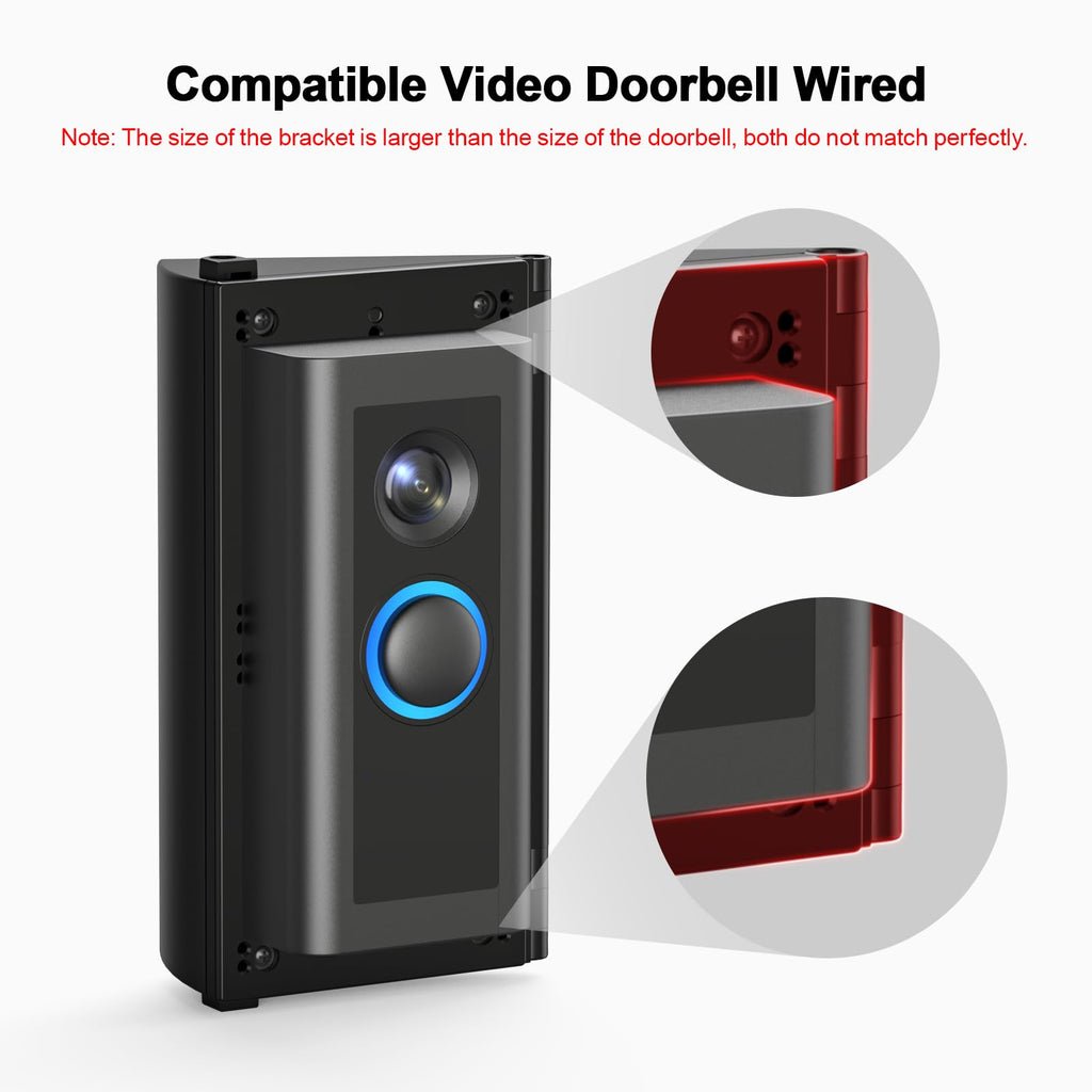 Adjustable 30 to 55 Degree Doorbell Angle Mount Compatible with Ring/Blink Video Doorbell/Battery Doorbell, Replacement Angle Adjustment Adapter Mounting Bracket Wedge Kit